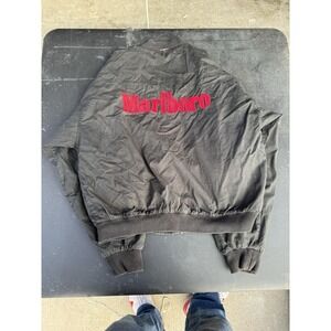 Vintage Marlboro Bomber Jacket Black Red Tobacco Promo Jacket USA XL